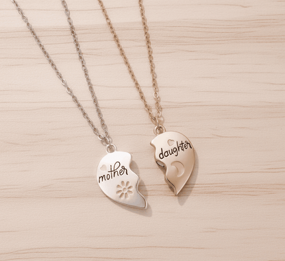 Heart Bond Connecting Mother - Daughter Necklaces - Hidden Forever