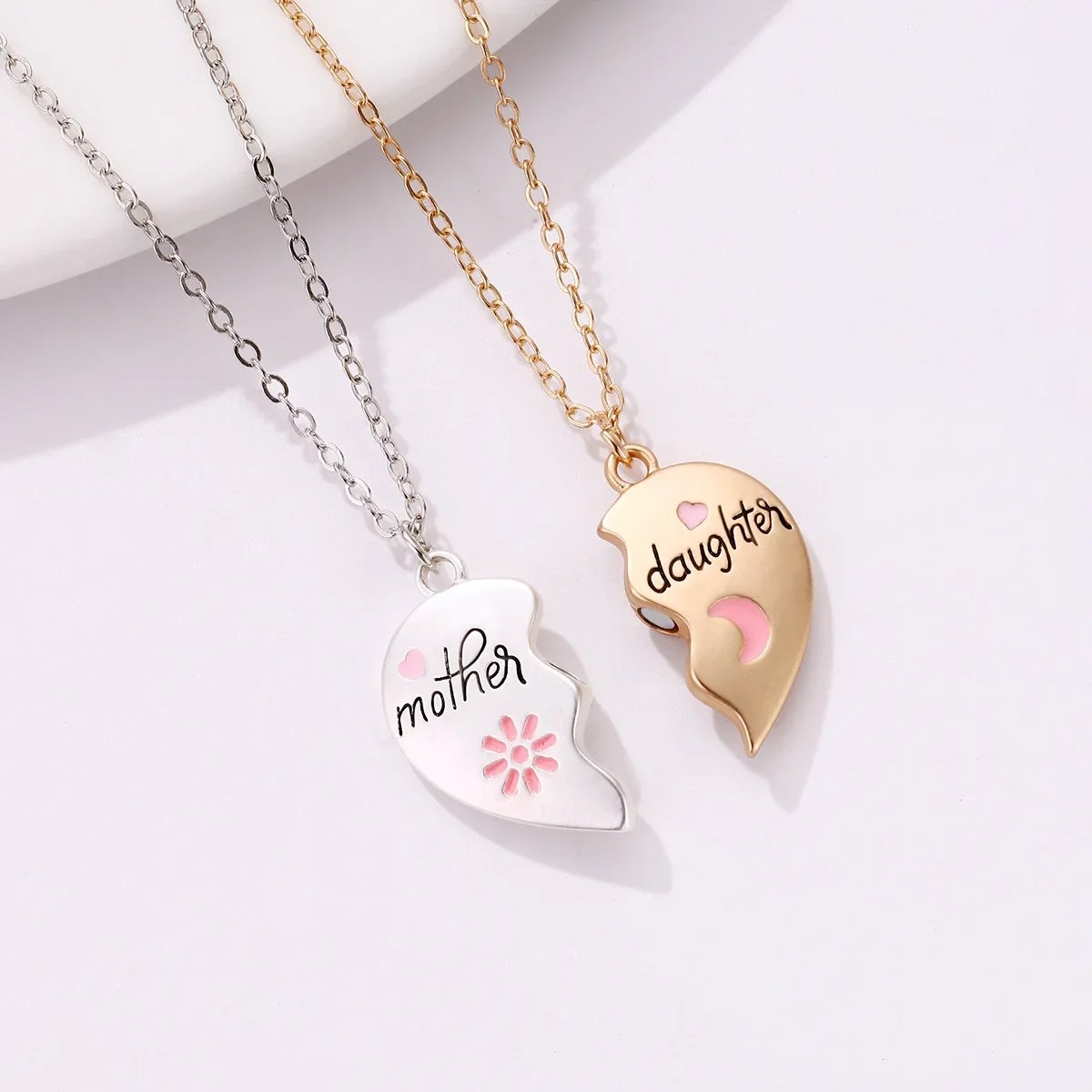 Heart Bond Connecting Mother-Daughter Necklaces – Hidden Forever