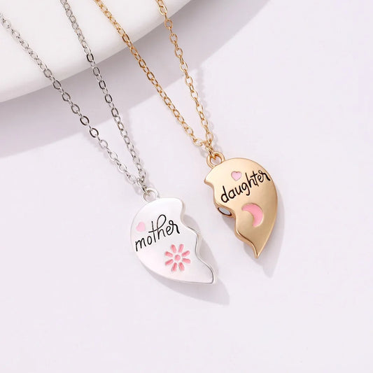 Heart Bond Connecting Mother-Daughter Necklaces - Hidden Forever
