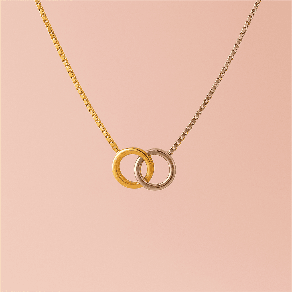 Interlocking Rings Infinity Loop Necklace - Hidden Forever