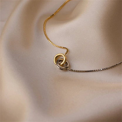 Interlocking Rings Infinity Loop Necklace - Hidden Forever