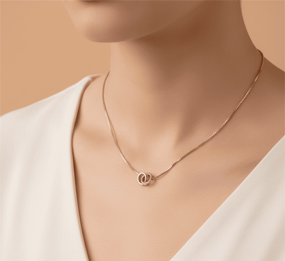 Interlocking Rings Infinity Loop Necklace - Hidden Forever