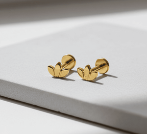 Lovely Lotus Cartilage Stud Earrings - Hidden Forever