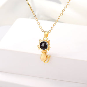Lunar Kitty Amulet Hidden Photo Necklace - Hidden Forever