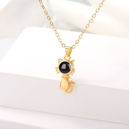 Lunar Kitty Amulet Hidden Photo Necklace - Hidden Forever