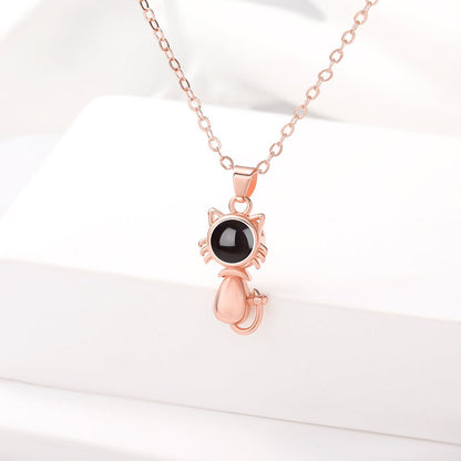 Lunar Kitty Amulet Hidden Photo Necklace - Hidden Forever
