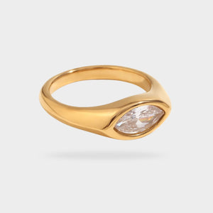 Marquise Gemstone Signet Ring - Hidden Forever