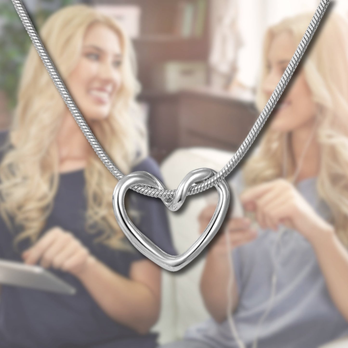 Matching Sisters Entwined Heart Necklace - Hidden Forever