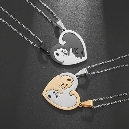 Matching Sisters Loving Cat Necklace - Hidden Forever