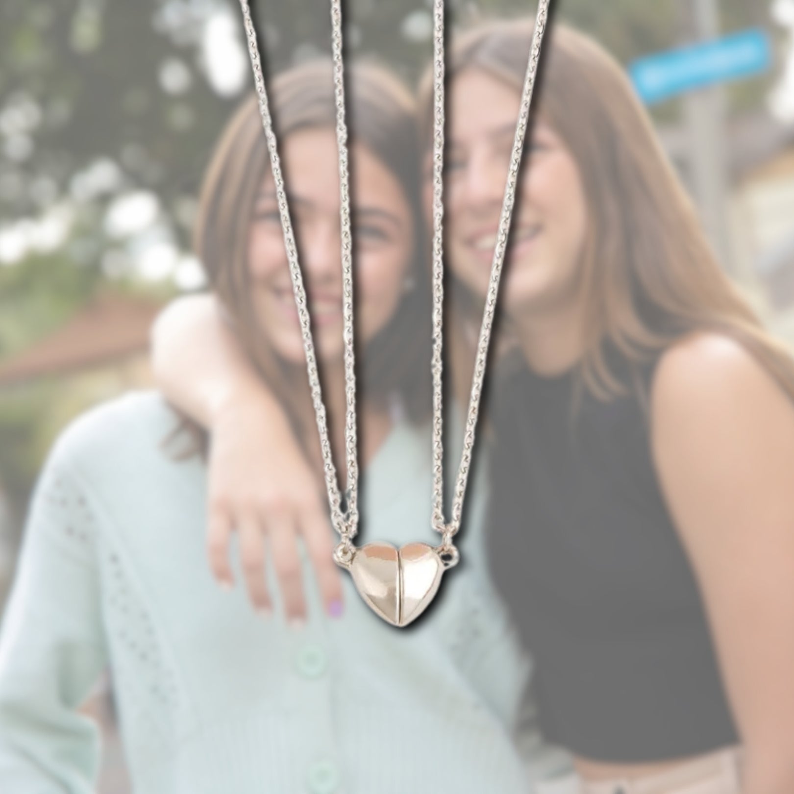 Matching Sisters Magnetic Mini Heart Necklace - Hidden Forever