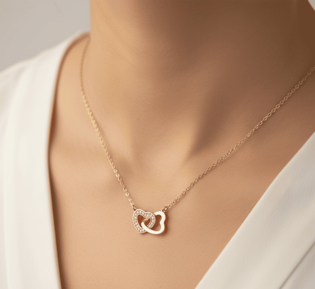 Mini Interlock Heart Mother and Daughter Necklace - Hidden Forever