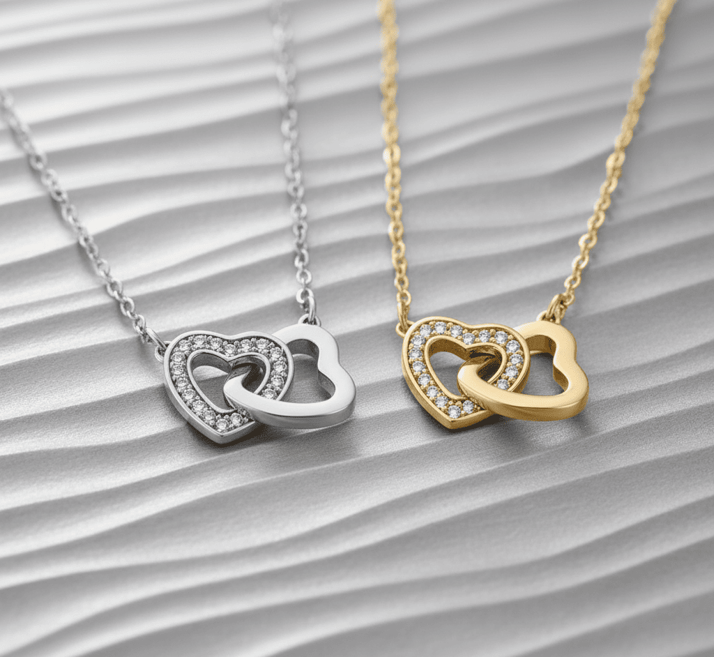 Mini Interlock Heart Mother and Daughter Necklace - Hidden Forever
