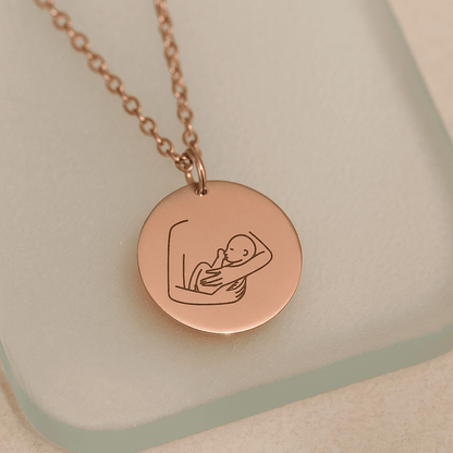 Mother and Angel Baby Necklace - Hidden Forever