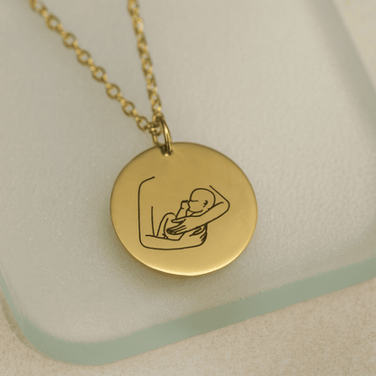 Mother and Angel Baby Necklace - Hidden Forever