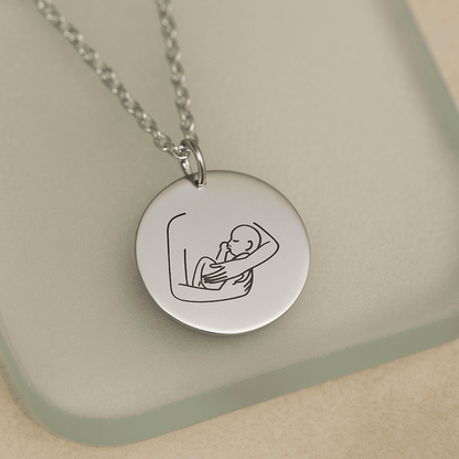 Mother and Angel Baby Necklace - Hidden Forever