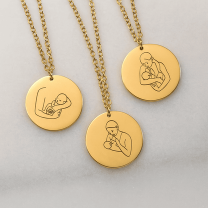 Mother and Angel Baby Necklace - Hidden Forever