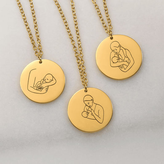 Mother and Angel Baby Necklace - Hidden Forever
