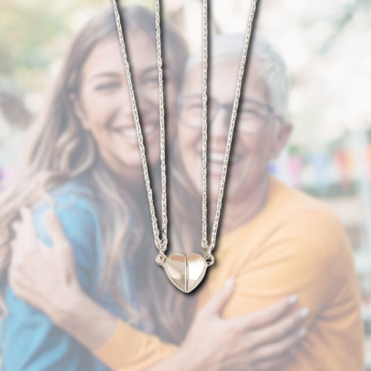 Mother and Daughter Magnetic Mini Heart Necklace - Hidden Forever