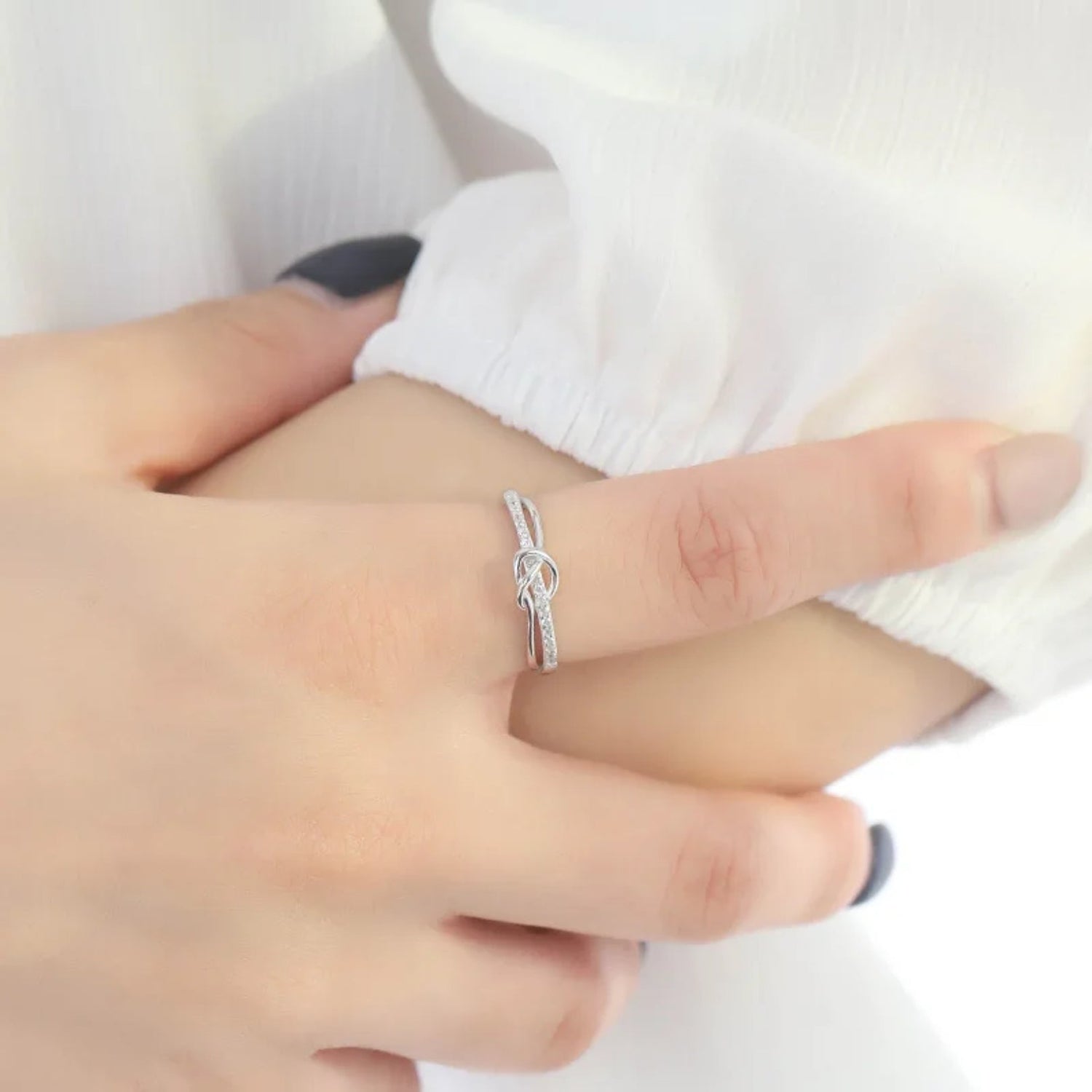 Mother & Daughter Bond Double Band Knot Ring - Hidden Forever