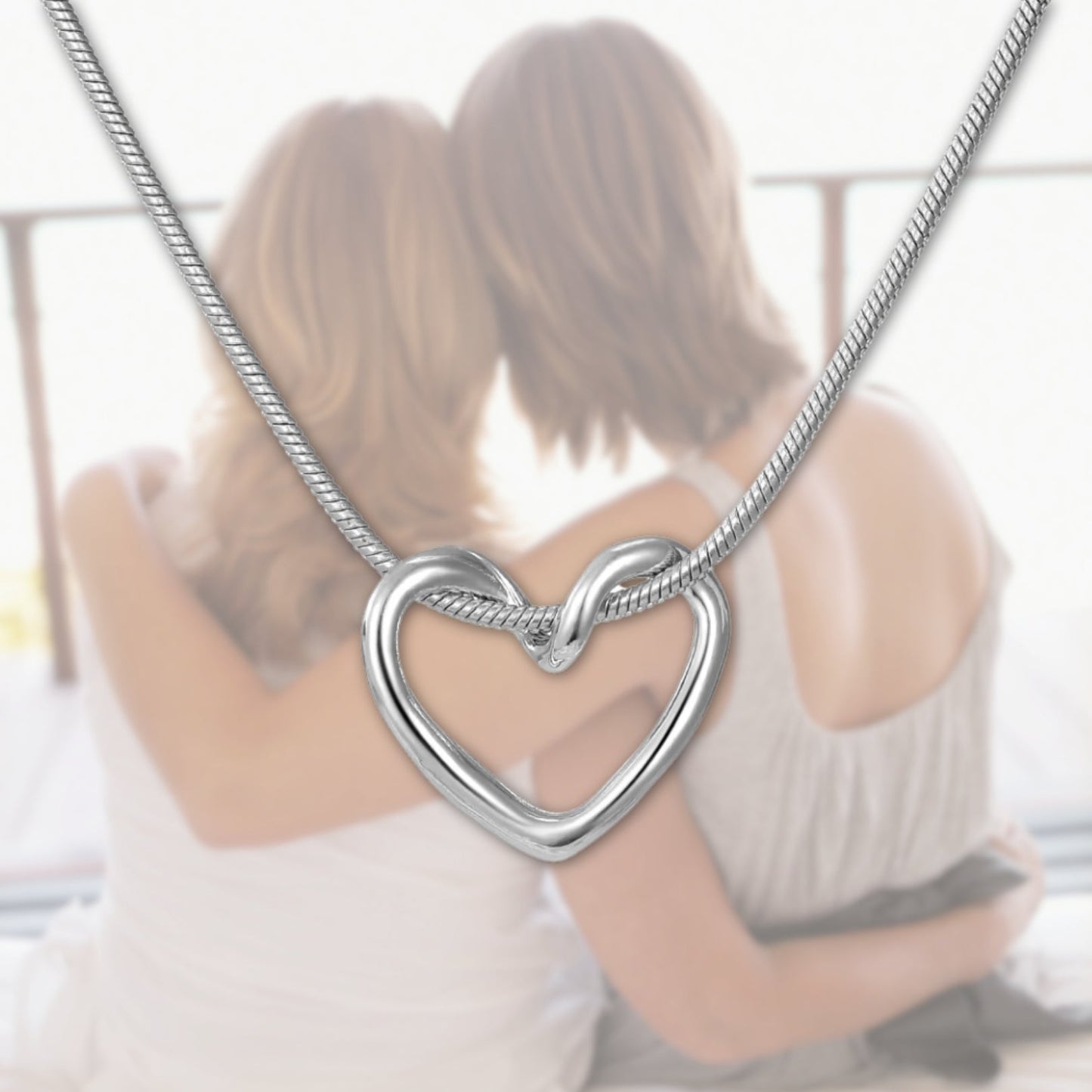 Mother Daughter Entwined Heart Necklace - Hidden Forever