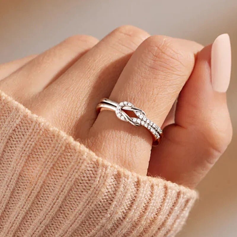 Mother & Daughter Eternal Bond Knot Rings - Hidden Forever