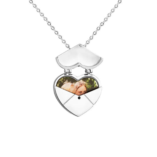 Mother & Daughter Hidden Photo Heart Locket Necklace - Hidden Forever