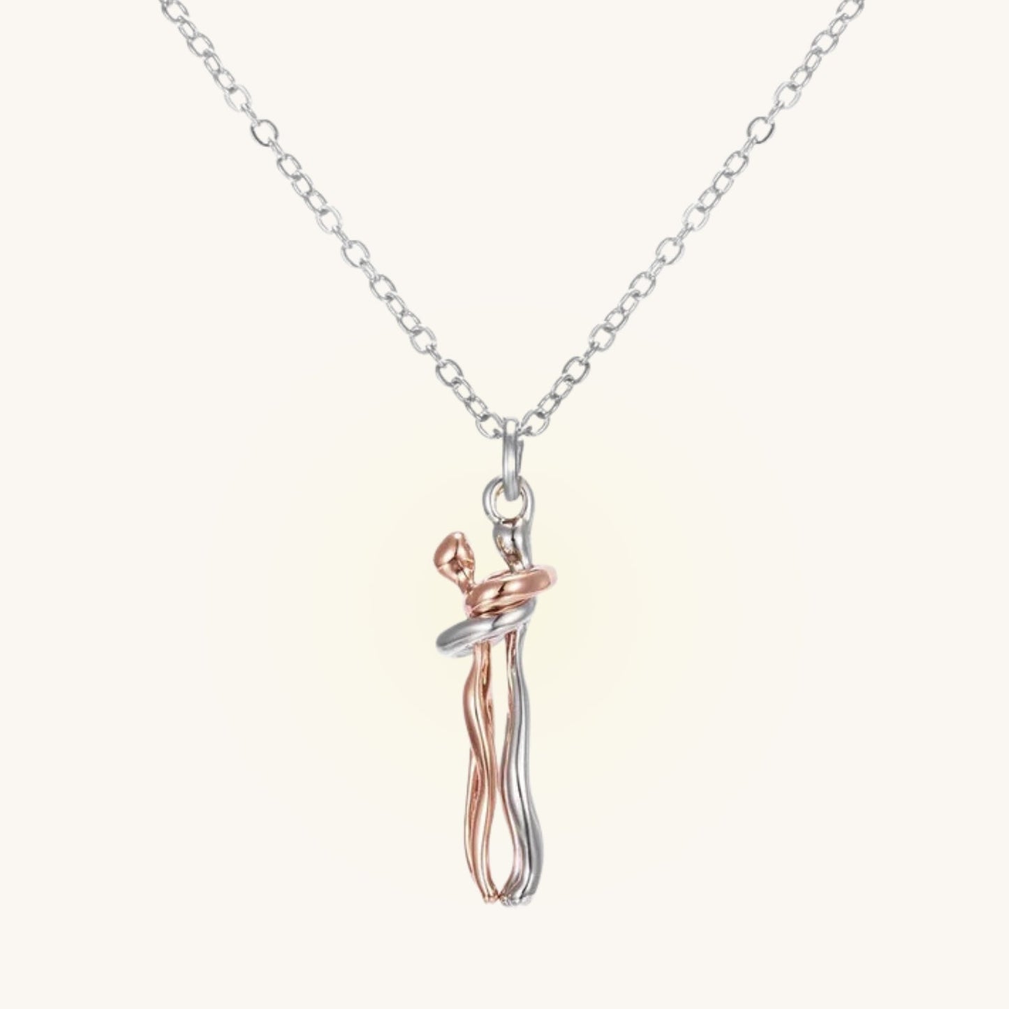 Mother Daughter Hugging Necklace - Hidden Forever