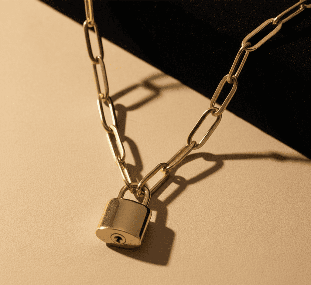 Mother & Daughter Link Padlock Necklace - Hidden Forever