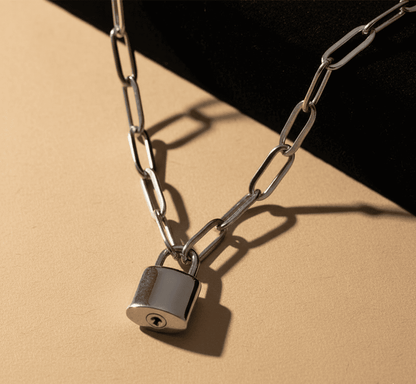 Mother & Daughter Link Padlock Necklace - Hidden Forever