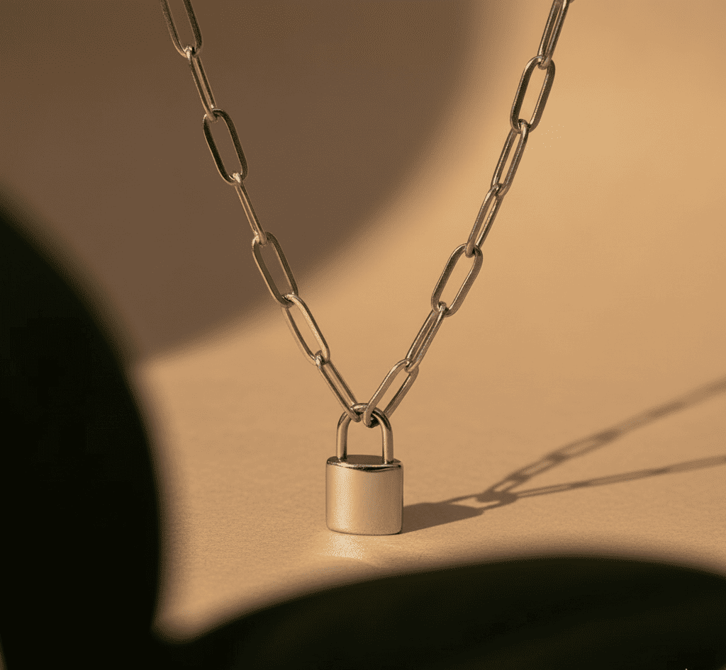 Mother & Daughter Link Padlock Necklace - Hidden Forever