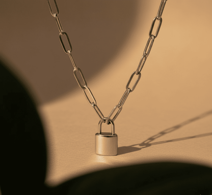 Mother & Daughter Link Padlock Necklace - Hidden Forever