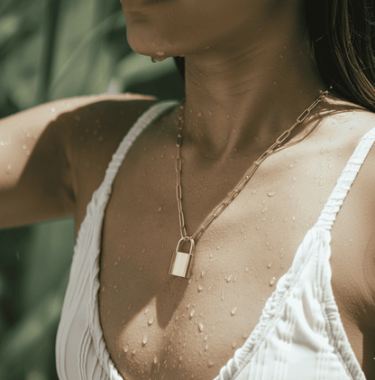 Mother & Daughter Link Padlock Necklace - Hidden Forever