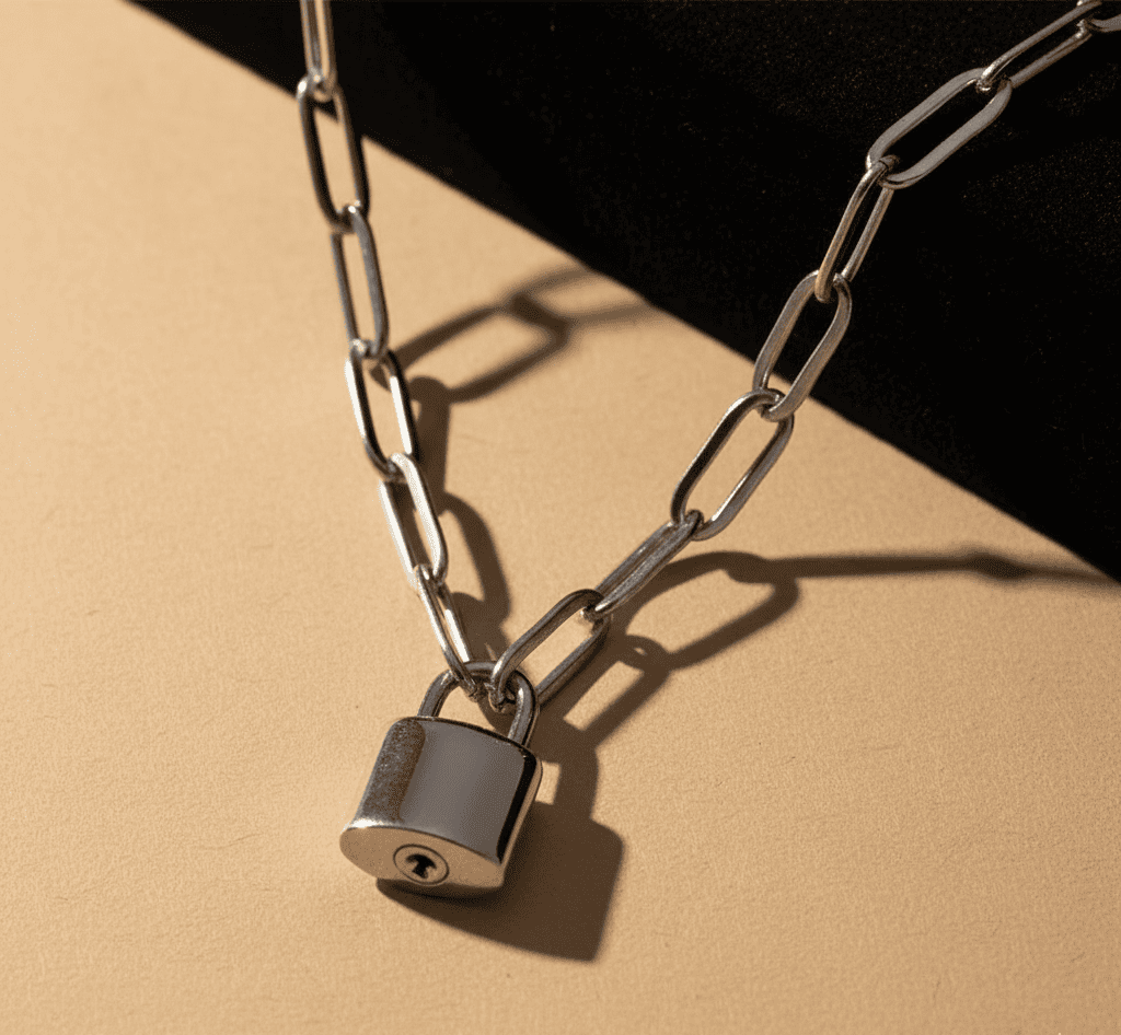 Mother & Daughter Link Padlock Necklace - Hidden Forever