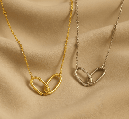 Mother & Daughter Linked Pendant Necklace - Hidden Forever