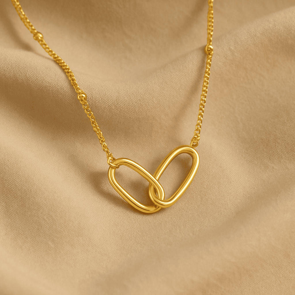 Mother & Daughter Linked Pendant Necklace - Hidden Forever