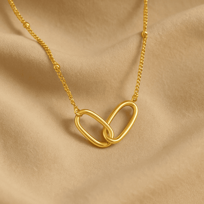 Mother & Daughter Linked Pendant Necklace - Hidden Forever