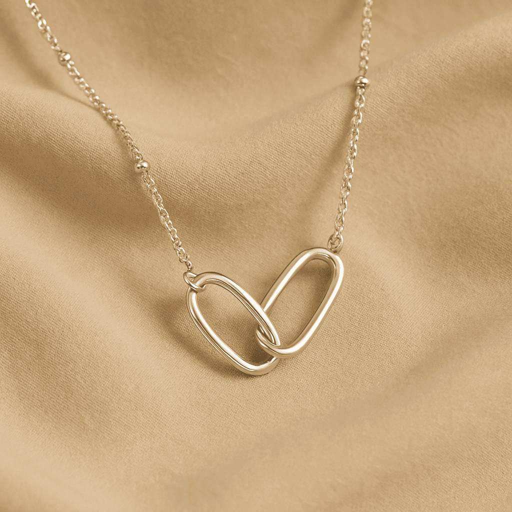 Mother & Daughter Linked Pendant Necklace - Hidden Forever