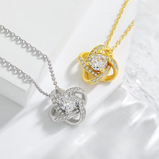 Mother Daughter Love Knot Necklace - Hidden Forever