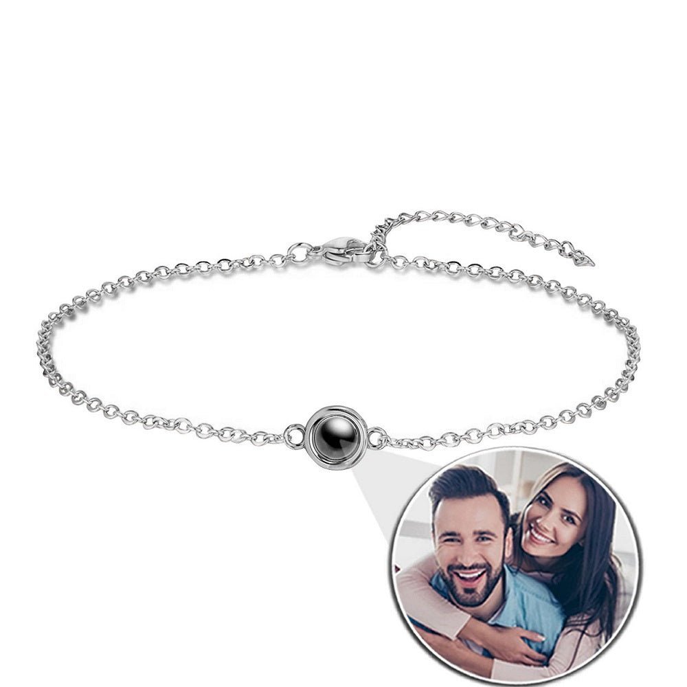 Mother & Daughter Matching Photo Projection Dainty Bracelet - Hidden Forever