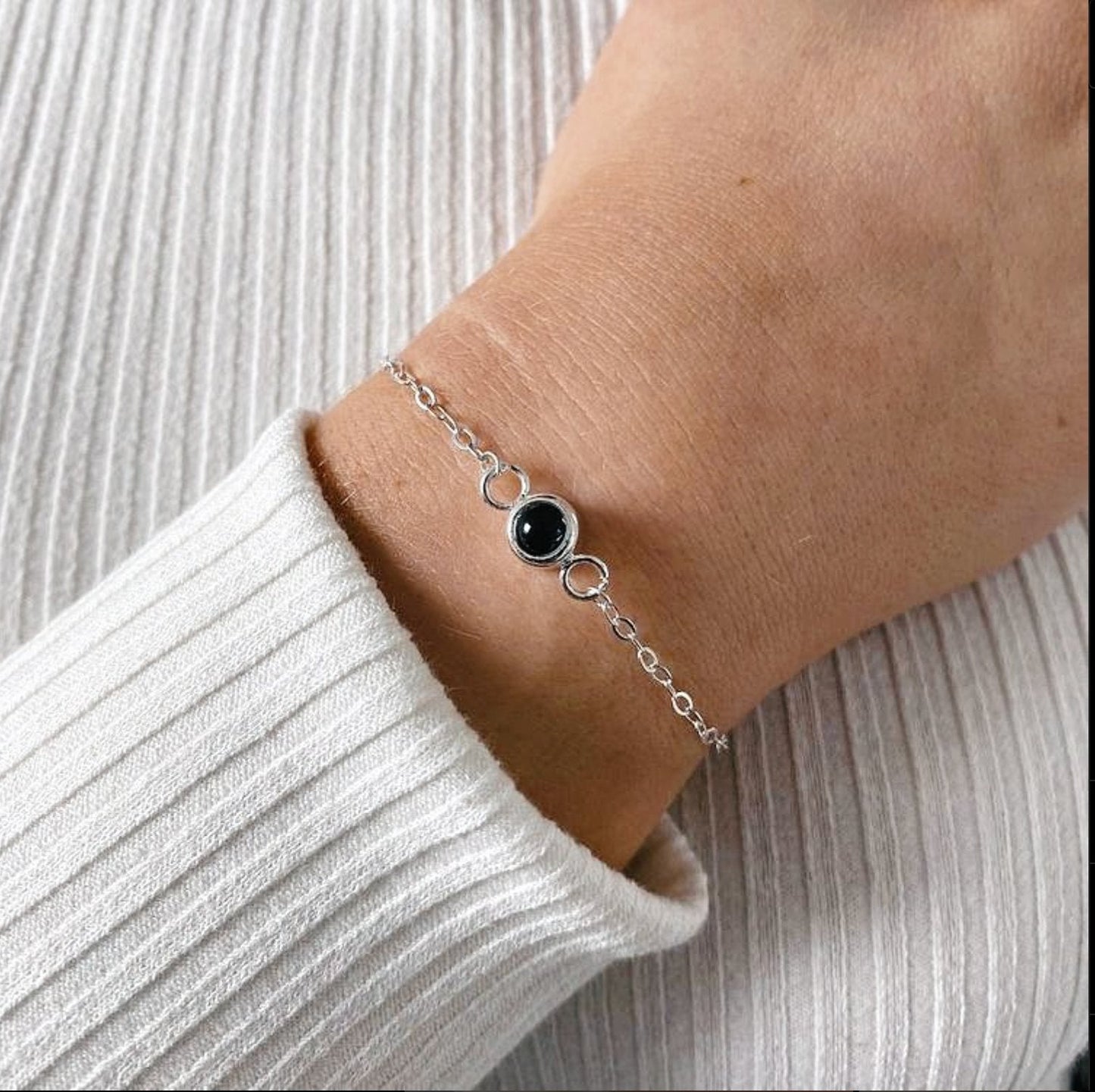 Mother & Daughter Matching Photo Projection Dainty Bracelet - Hidden Forever