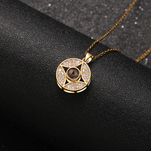 Star Burst Projection Necklace - Photo Inside Personalised Gift