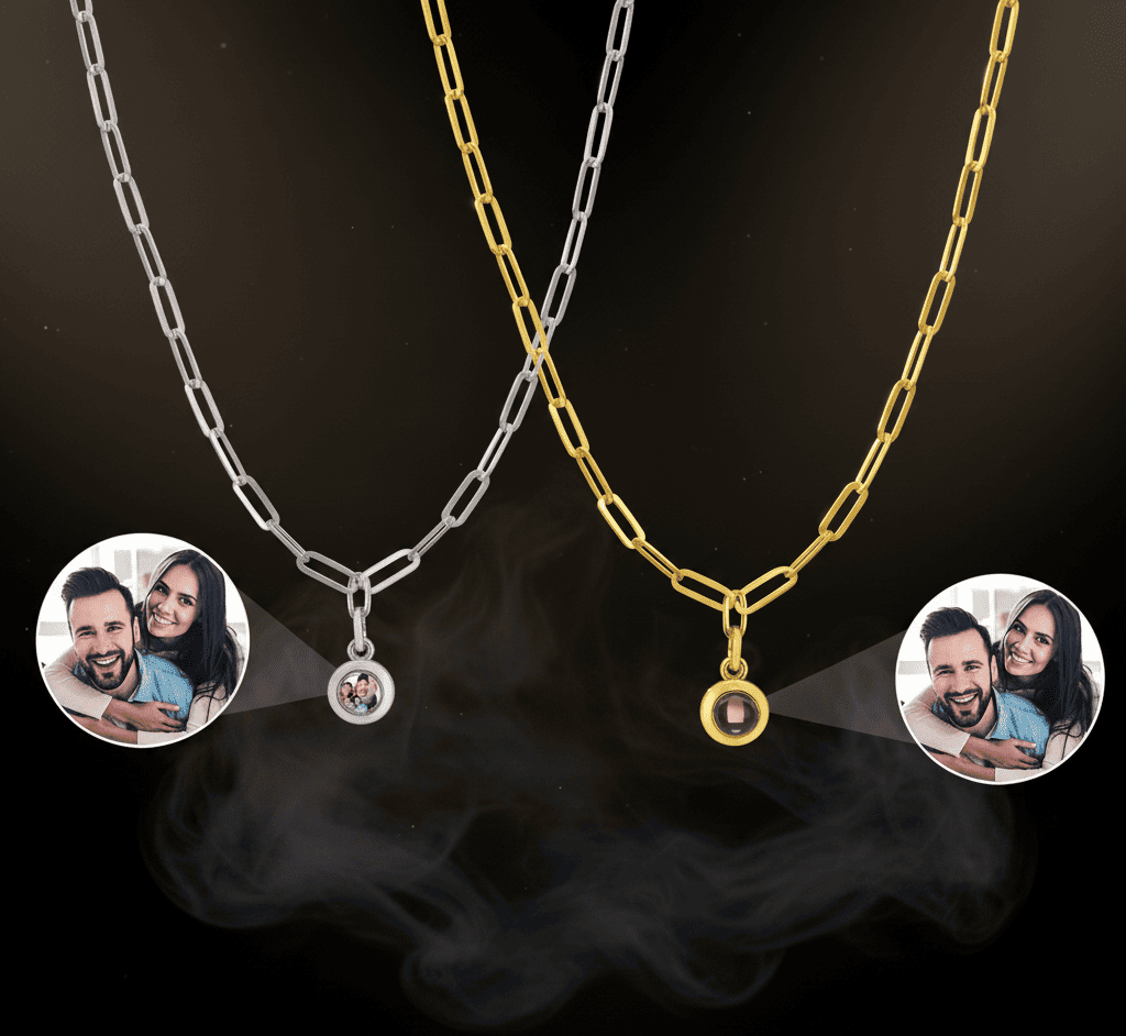 Paperclip Projection Photo Necklace - Hidden Forever