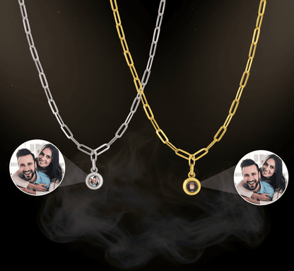 Paperclip Projection Photo Necklace - Hidden Forever