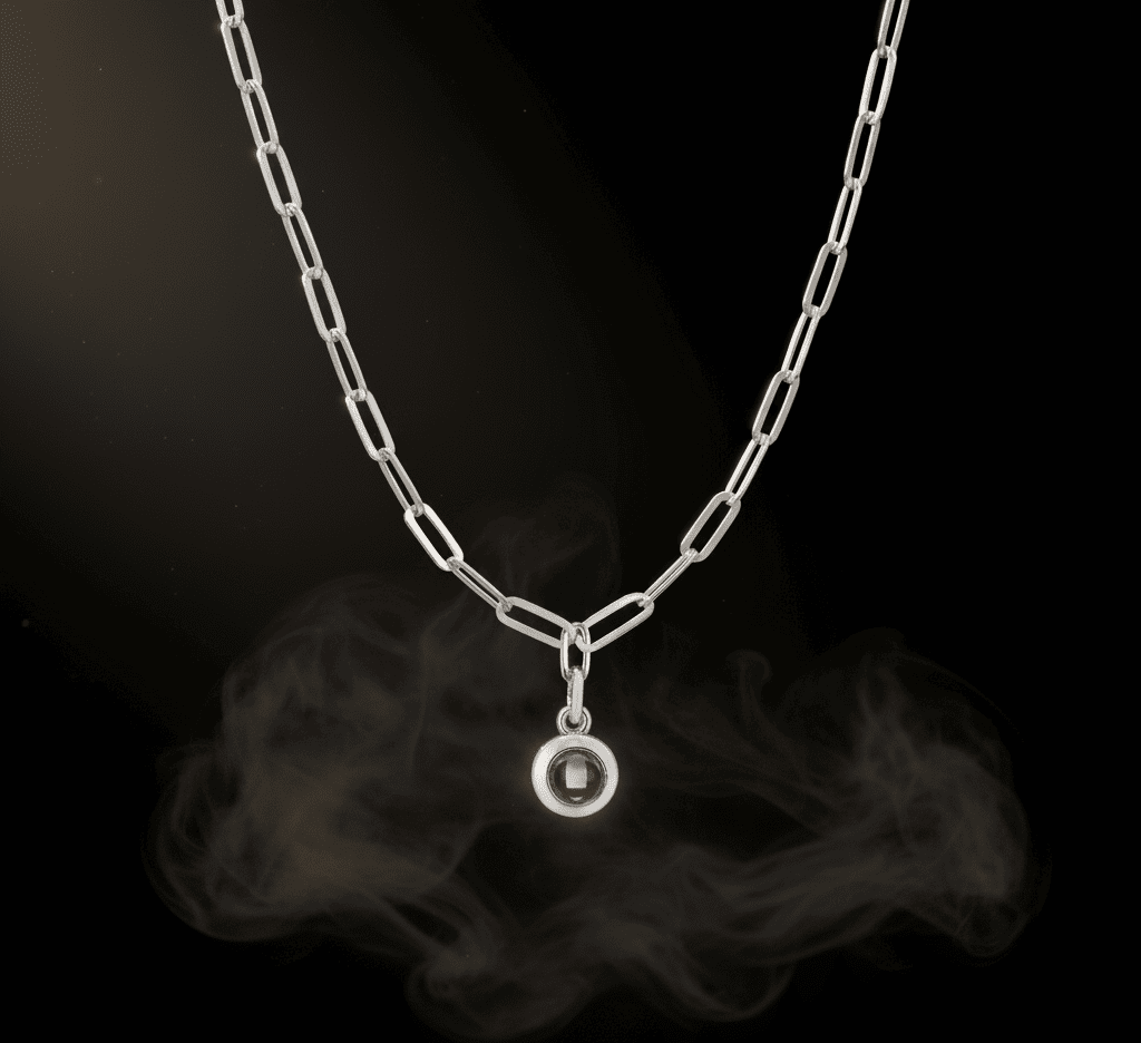 Paperclip Projection Photo Necklace - Hidden Forever