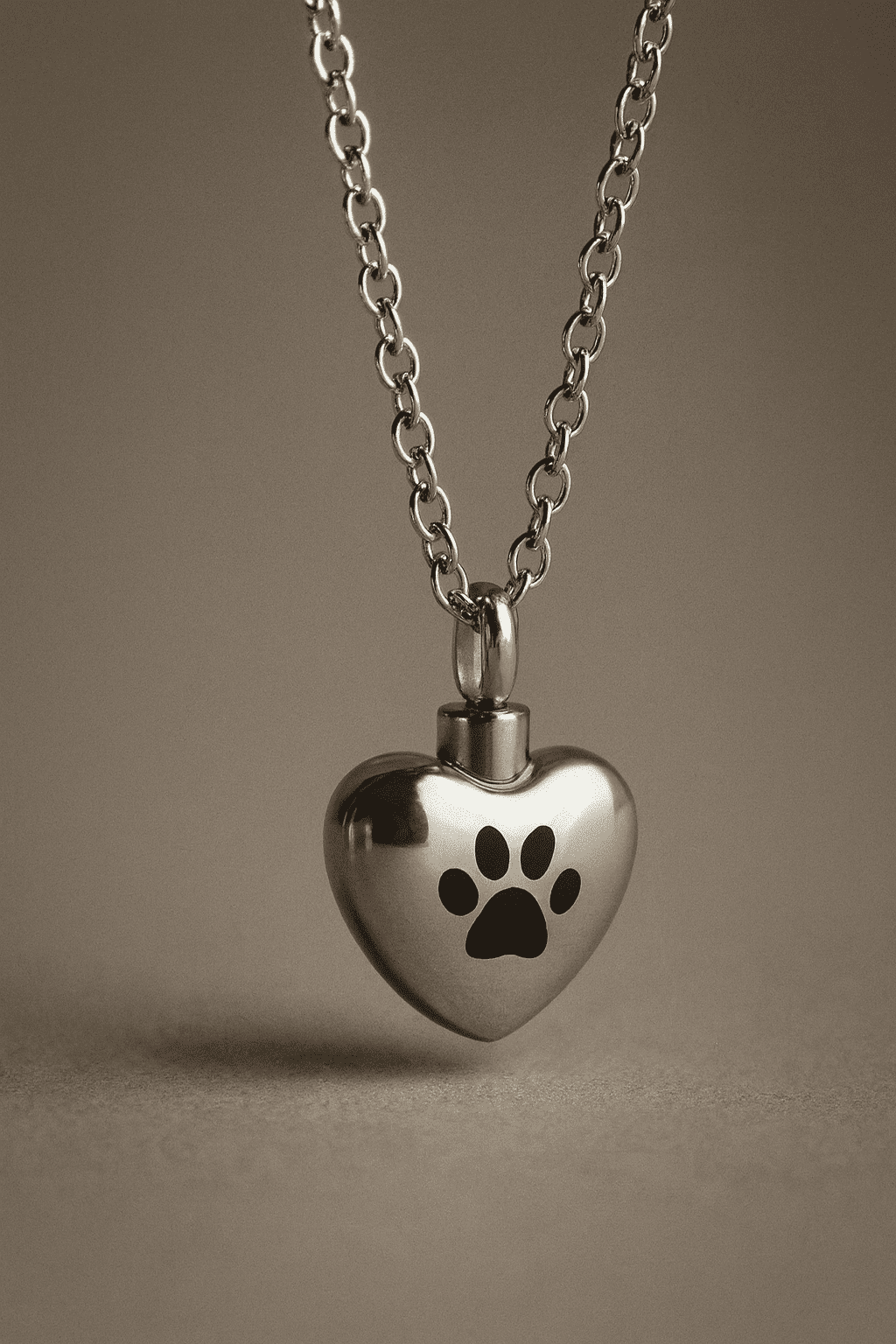 Paw Print Heart Ash Pendant - Hidden Forever