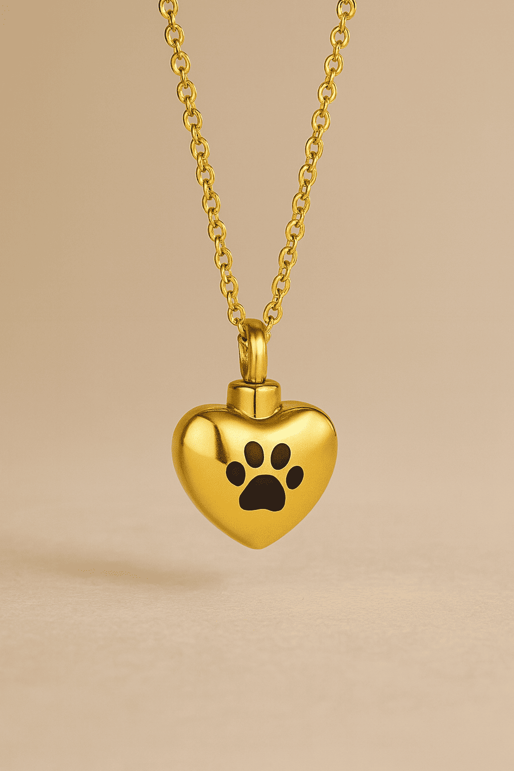 Paw Print Heart Ash Pendant - Hidden Forever