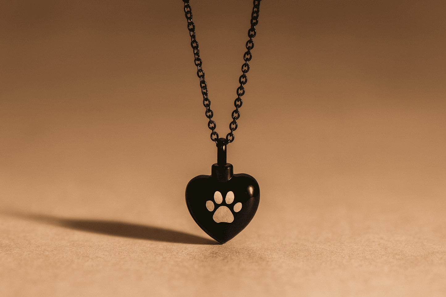 Paw Print Heart Ash Pendant - Hidden Forever