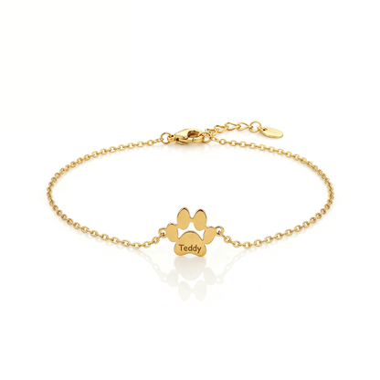 Paw Print Name Bracelet — Carry Them With You - Hidden Forever
