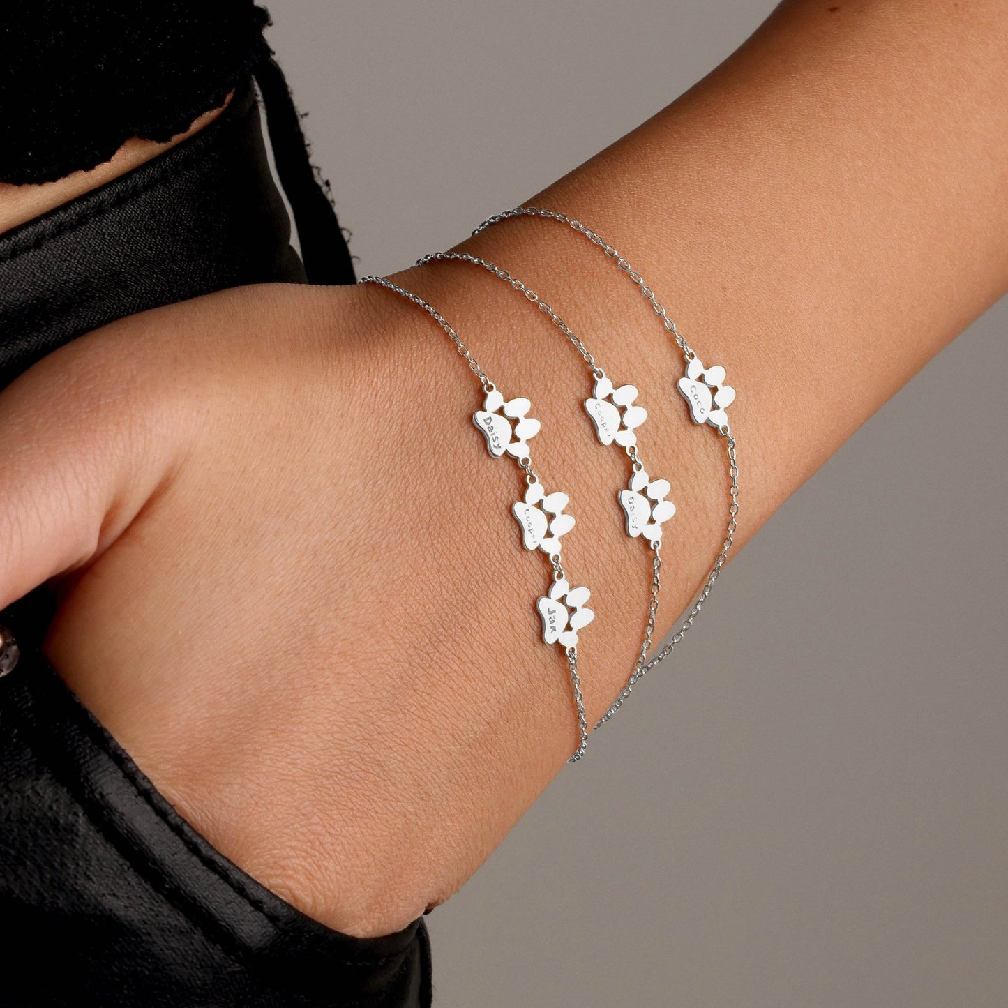 Paw Print Name Bracelet — Carry Them With You - Hidden Forever