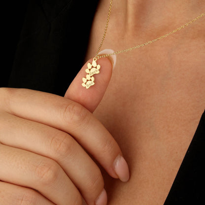 Paw Print Name Bracelet — Carry Them With You - Hidden Forever